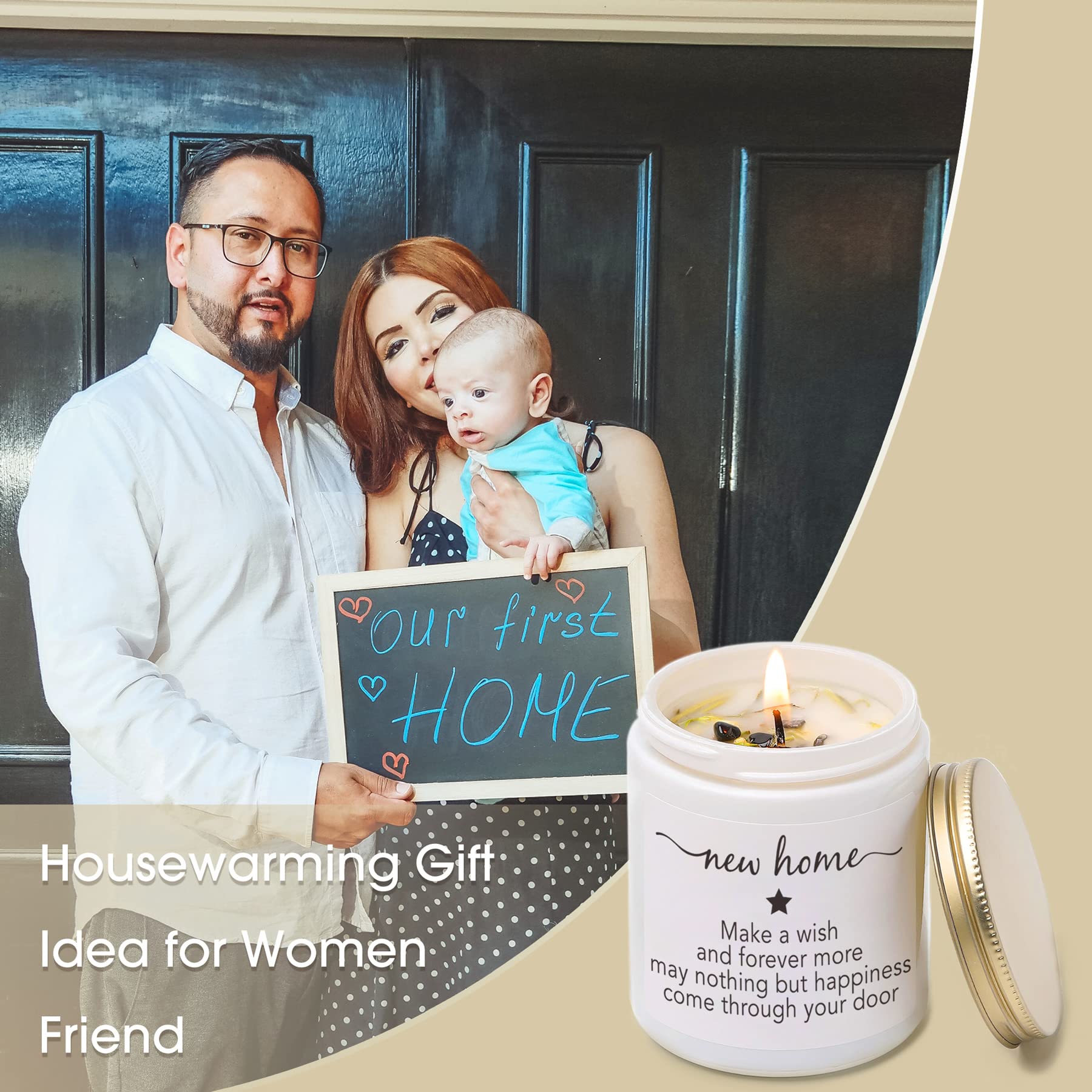 Vanilla & Lavender Scented Candles - Thoughtful Housewarming Gift for New Home, Perfect Moving In Present for Women Friends - Create Cozy Atmosphere for Living Room, Bedroom or Bathroom