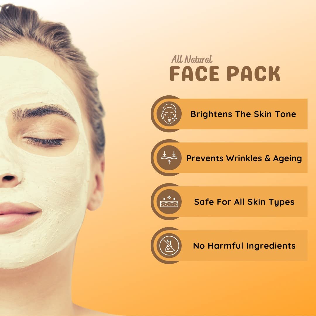 EarthRup Sandalwood & Multani Mitti Clay Face Mask - 150g Natural Skin Brightening Treatment | Chemical-Free, Paraben & Mineral Oil Free | For Glowing Skin & Acne Control | Perfect for Daily Skincare & Spa Days