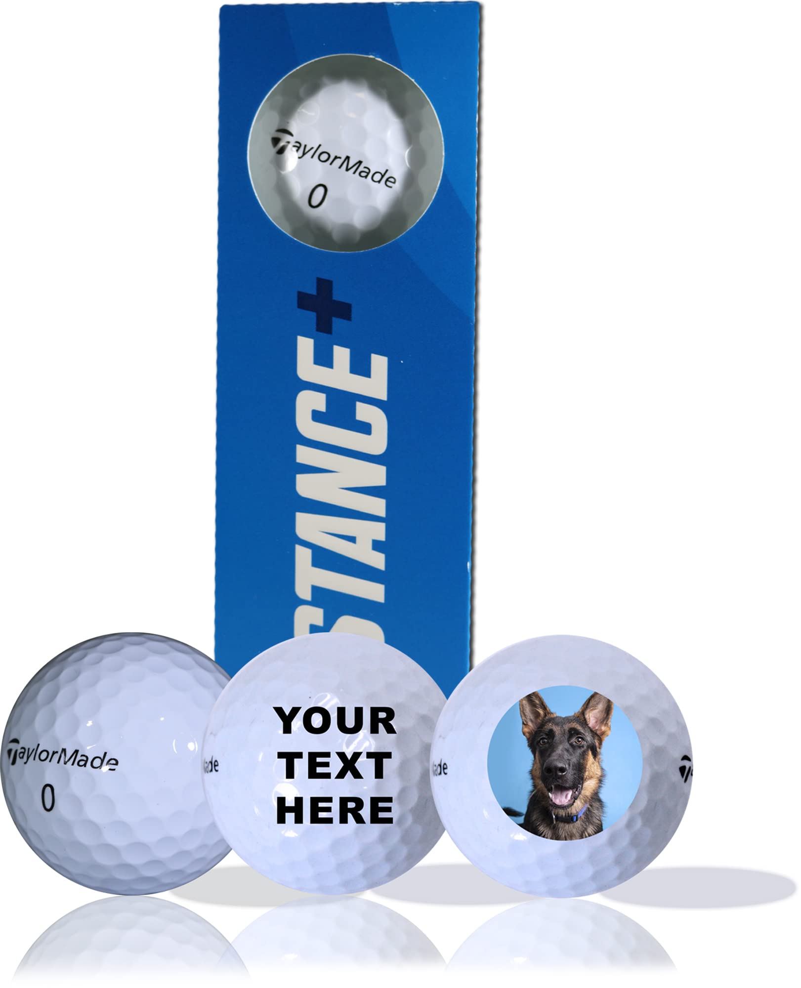 TaylorMade Distance+ Personalized Golf Balls 12-Pack - Custom Logo Golf Balls for Your Unique Swing | Perfect for Tournaments, Gifts & Holidays with Festive Christmas Ribbon Packaging