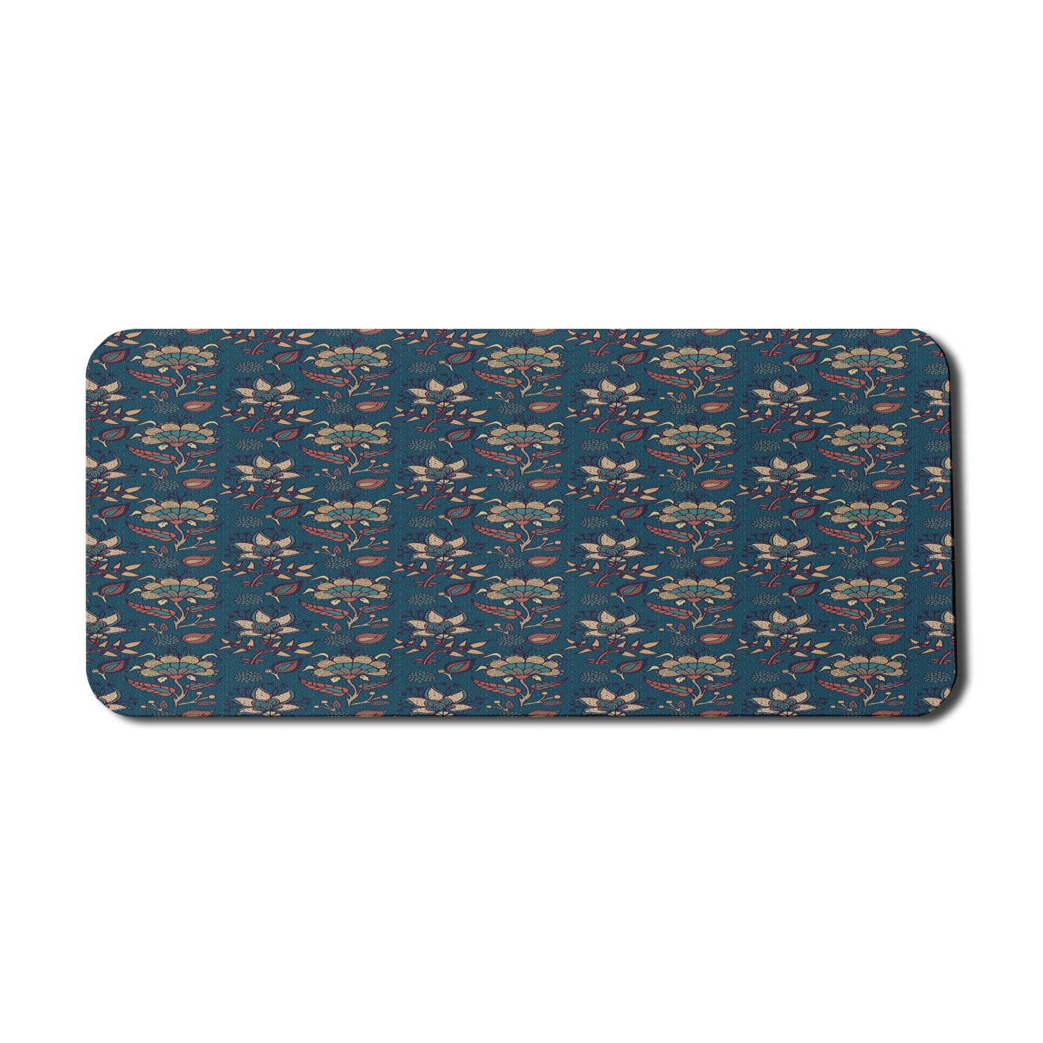 Ambesonne Bohemian Computer Mouse Pad - Vintage Floral Nature Inspired Design, Non-Slip Rubber Base, Extra Large 35