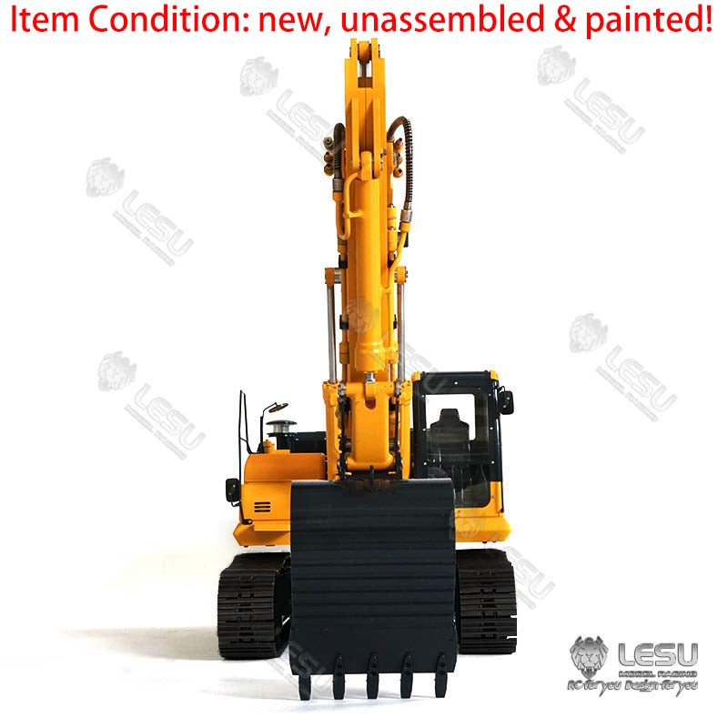 LESU RC 1/14 Scale PC360 Hydraulic Excavator Model - Painted Metal & Unassembled Kit with Protective Fence, LCD Display & Scraper for Construction Simulation & Collector Display