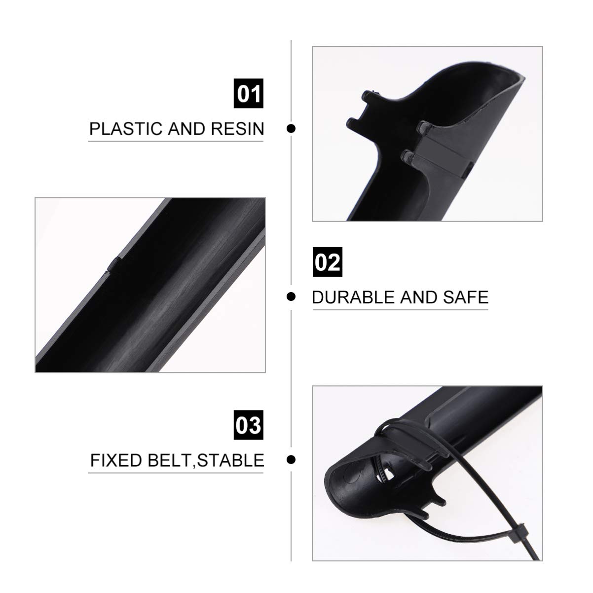 BESPORTBLE 4 Sets Bike Chain Stickers - Bicycle Chainstay Frame Protector Covers, Anti-Scratch Cycling Decals (Black) - Perfect for Mountain Bikes, Road Bikes & Commuter Bikes