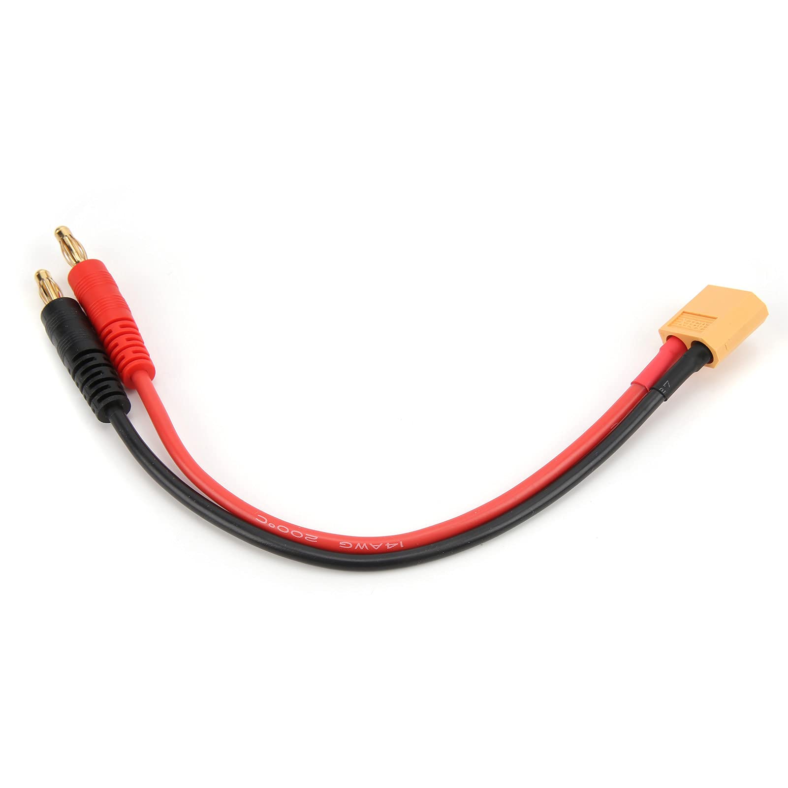 RiToEasysports 15cm XT60 to 4.0mm Banana Plug 14AWG RC Charger Cable - High Performance Power Cord for B6 Lithium Battery Charger - Perfect for RC Cars, Airplanes, Boats & Model Vehicles - Durable Accessory for Hobbyists & Professionals