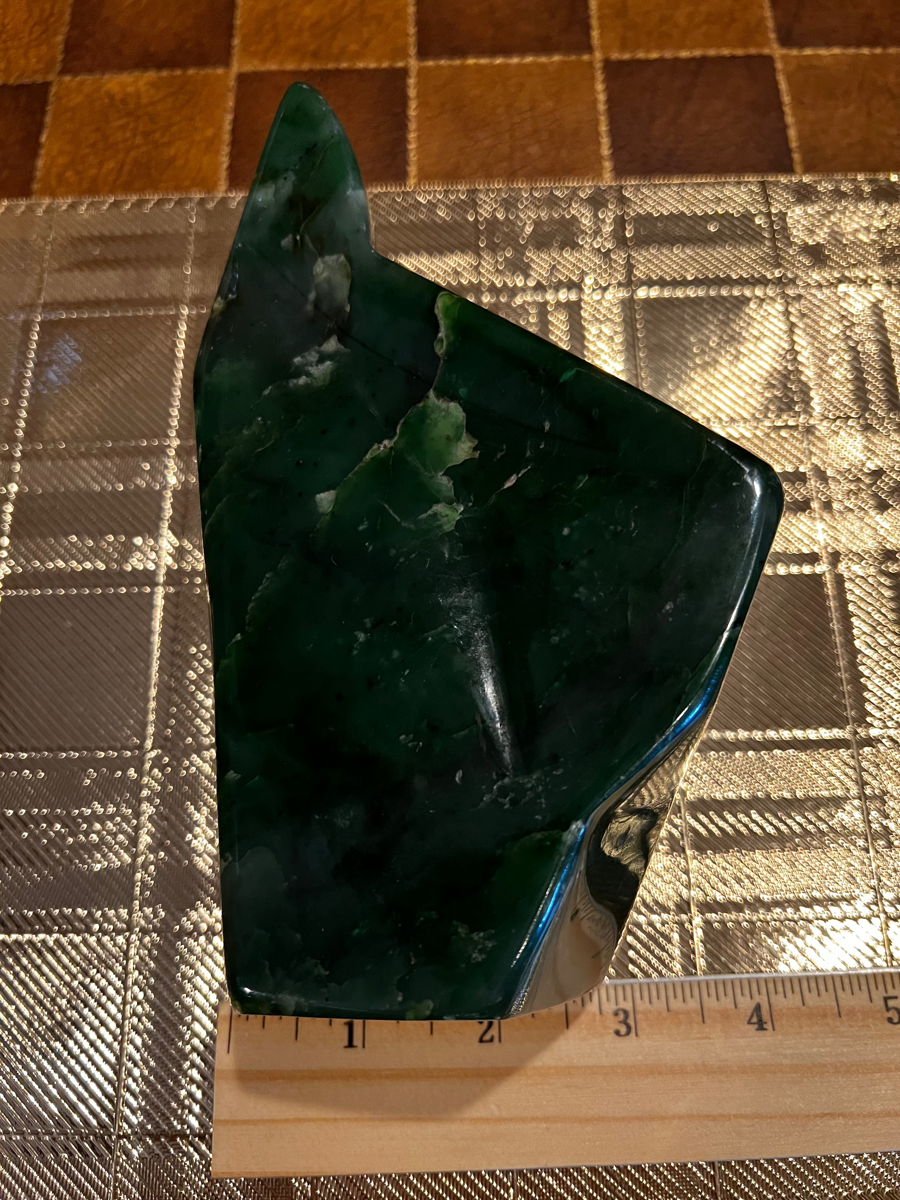 Premium Large Nephrite Jade Freeform Statement Piece - 3.10 lbs, 6.5 Inches - Handcrafted Natural Gemstone for Home Decor, Meditation & Jewelry Making