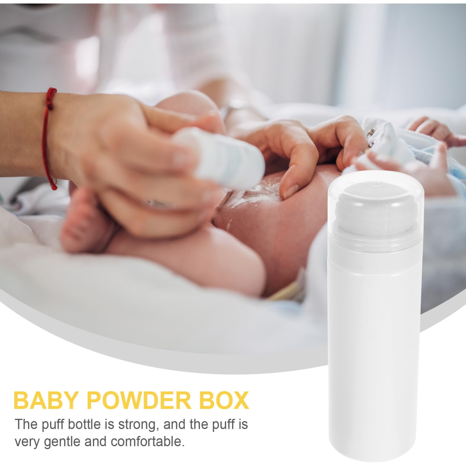 Mobestech Baby Powder Sponge with Puff - Portable Talcum Powder Box for Babies & Adults | Gentle Body Powder for Diaper Rash, Chafing & Sweat Absorption