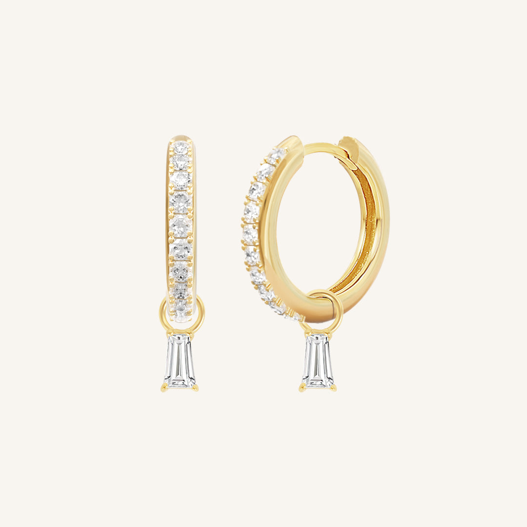 Flourish Crystal Charm Hoop Earrings for Women - Elegant Dangle Earrings for Party, Wedding & Everyday Wear | Hypoallergenic & Lightweight