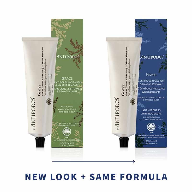 Antipodes Grace Gentle Cream Cleanser & Makeup Remover - Vegan Face Wash for Sensitive Skin | Daily Skincare & Makeup Removal Routine
