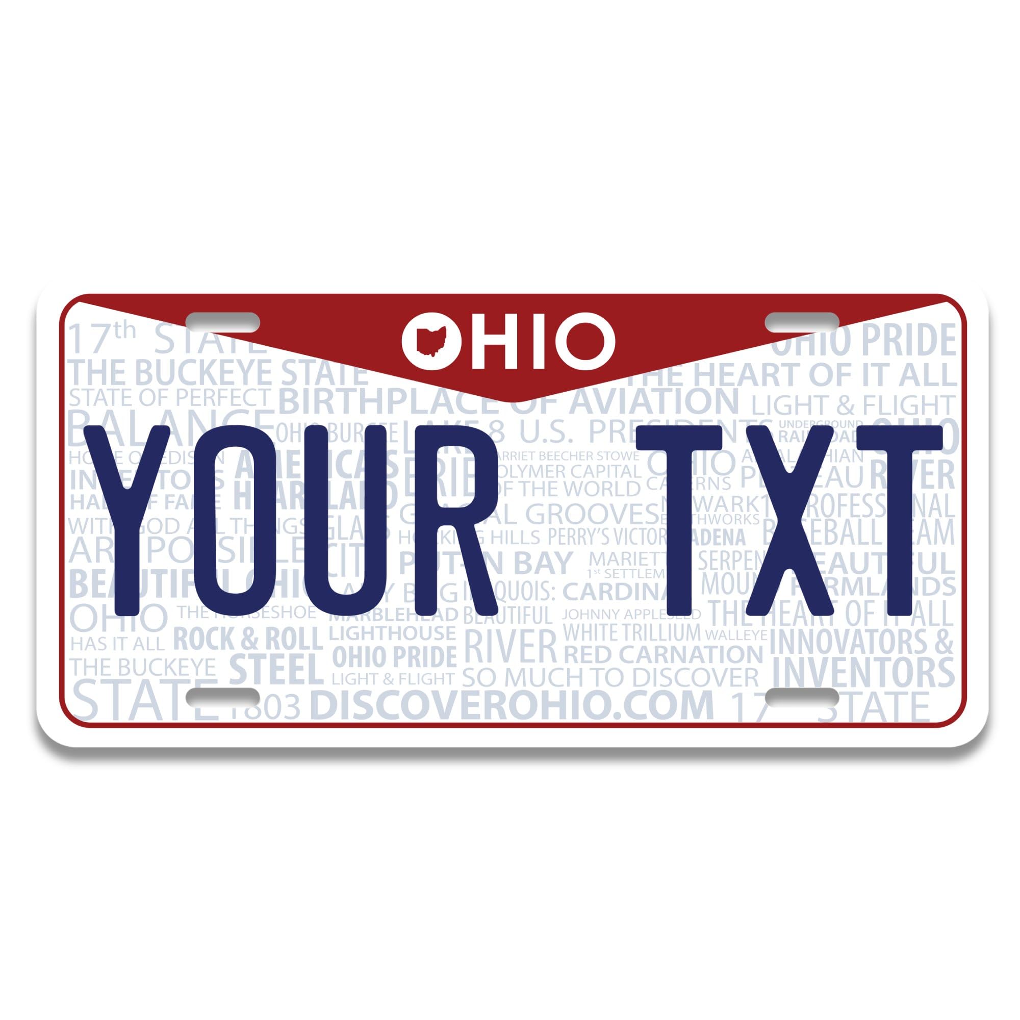 Custom Ohio License Plate - Personalized 6x12 Inch Car Tag - Choose from 50 States - Made in USA - Perfect for Cars, Trucks, Motorcycles & Gifts