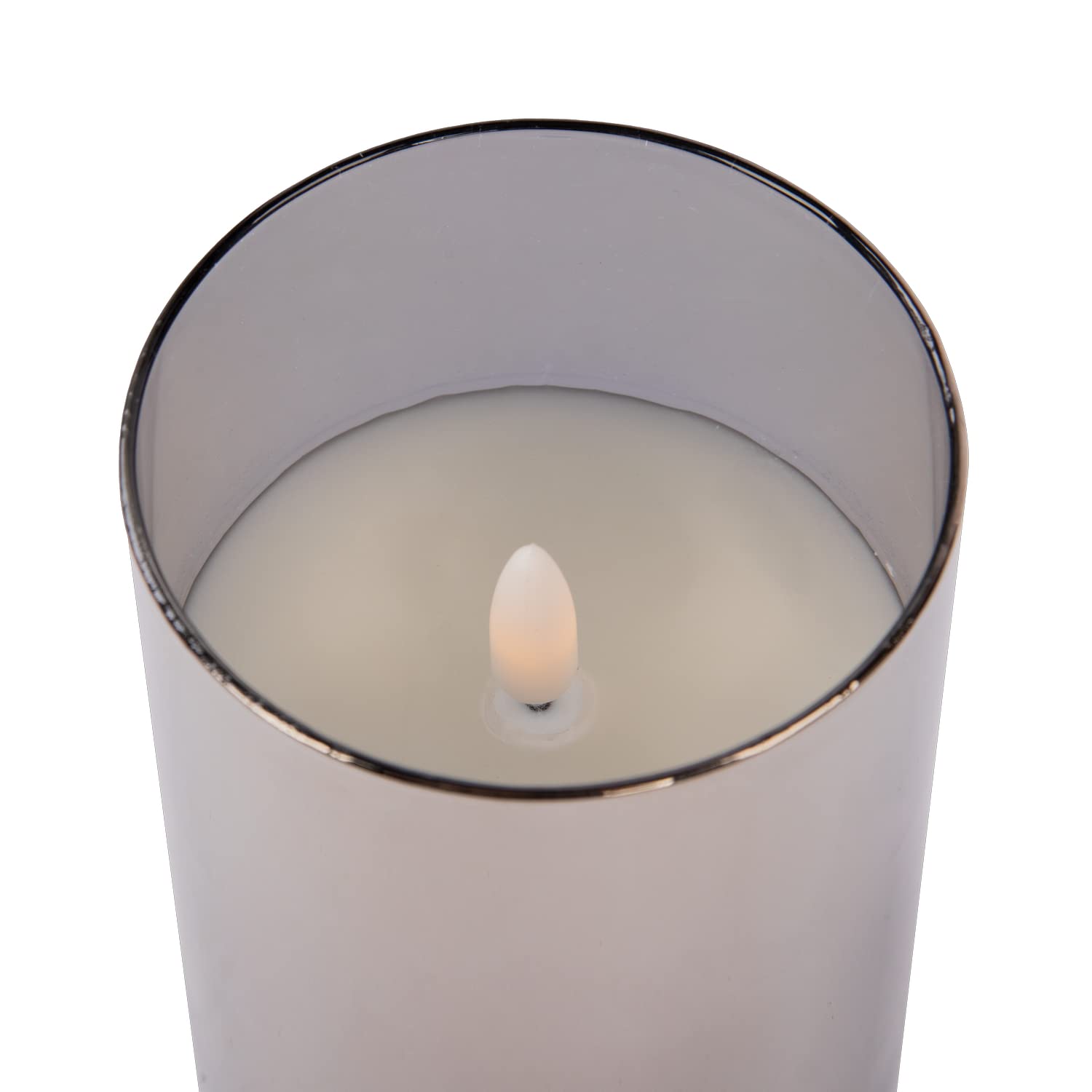 Idena 50062 - LED Flameless Candles with Timer, Battery Operated, Remote Control, 3 Brightness Levels, Realistic Wax Look in Glass Holder - Perfect for Home Decor, Weddings, and Romantic Dinners
