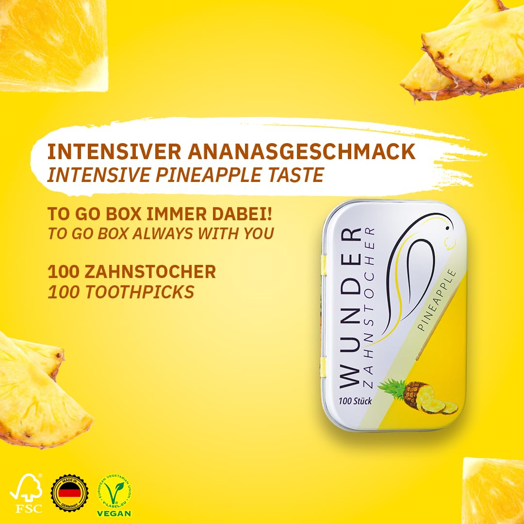 Wonder Toothpick - Flavored Toothpicks for Fresh Breath & Nail Biting Prevention | Sugar-Free, Vegan Teeth Cleaning On-The-Go | Perfect for Travel, Office & After Meals