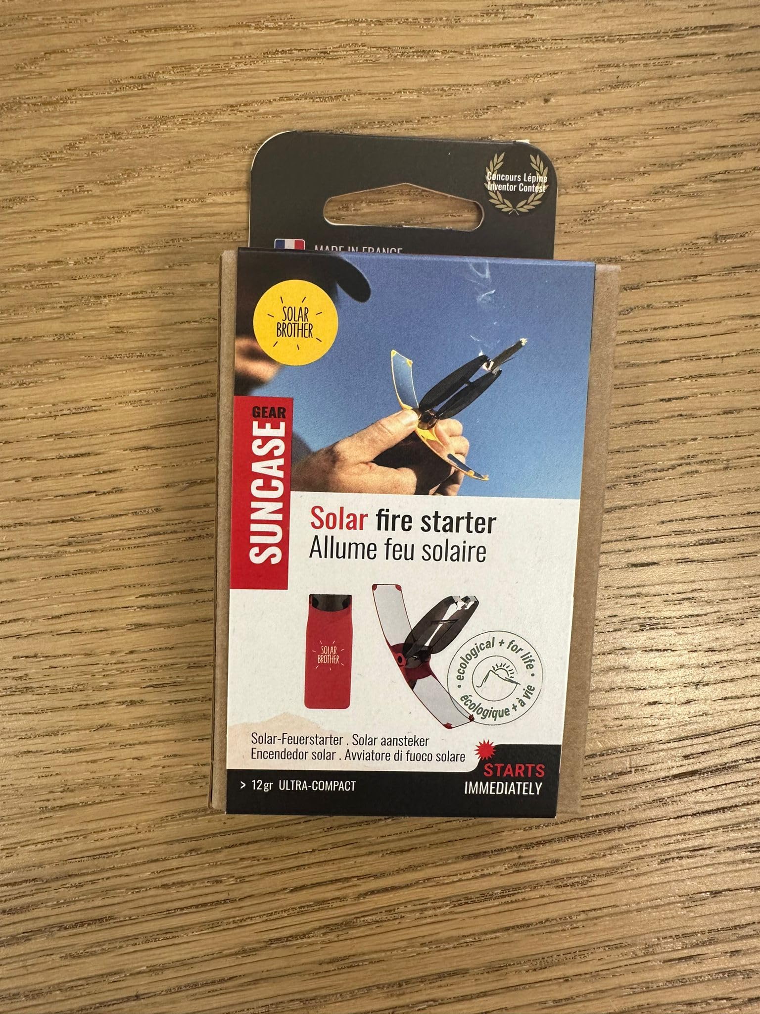 SUNCASE Gear® Solar Lighter - Waterproof, Windproof, Rechargeable Outdoor Survival Fire Starter (Red) - Perfect for Camping, Hiking, Emergency Kits & BBQ Grilling