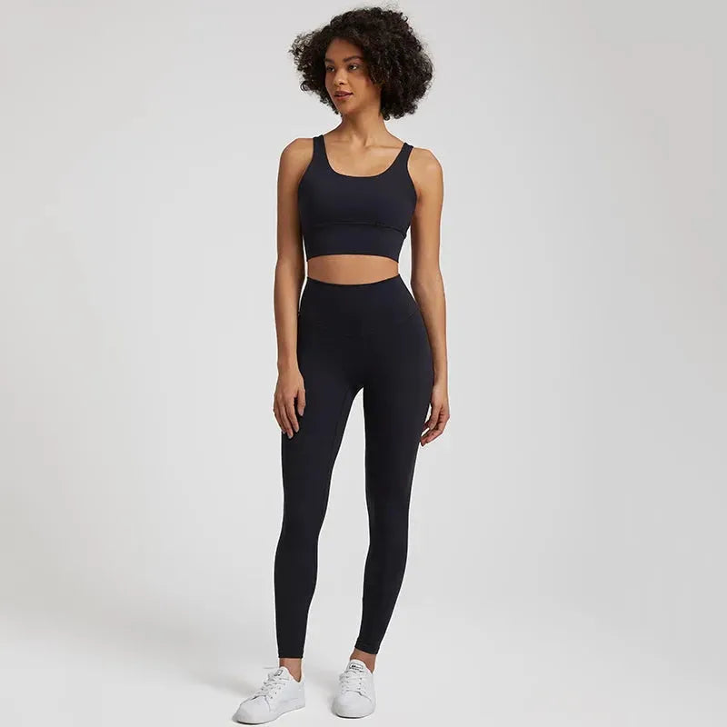 Buttery Soft 2-Piece Yoga Set for Women - Strappy Sports Bra & High Waist Leggings | Workout Outfit, Gym Clothing & Sports Suits | Perfect for Yoga, Pilates & Fitness Training
