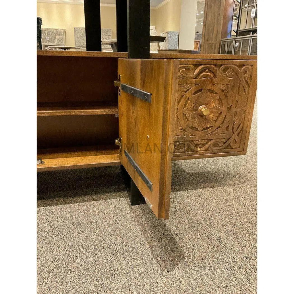 70Doors Boho Console Table - Rustic Wood Entryway Table for Hallway, Living Room & Bedroom | Farmhouse Style Sofa Table with Storage Shelf | Perfect for Home Decor & Small Spaces