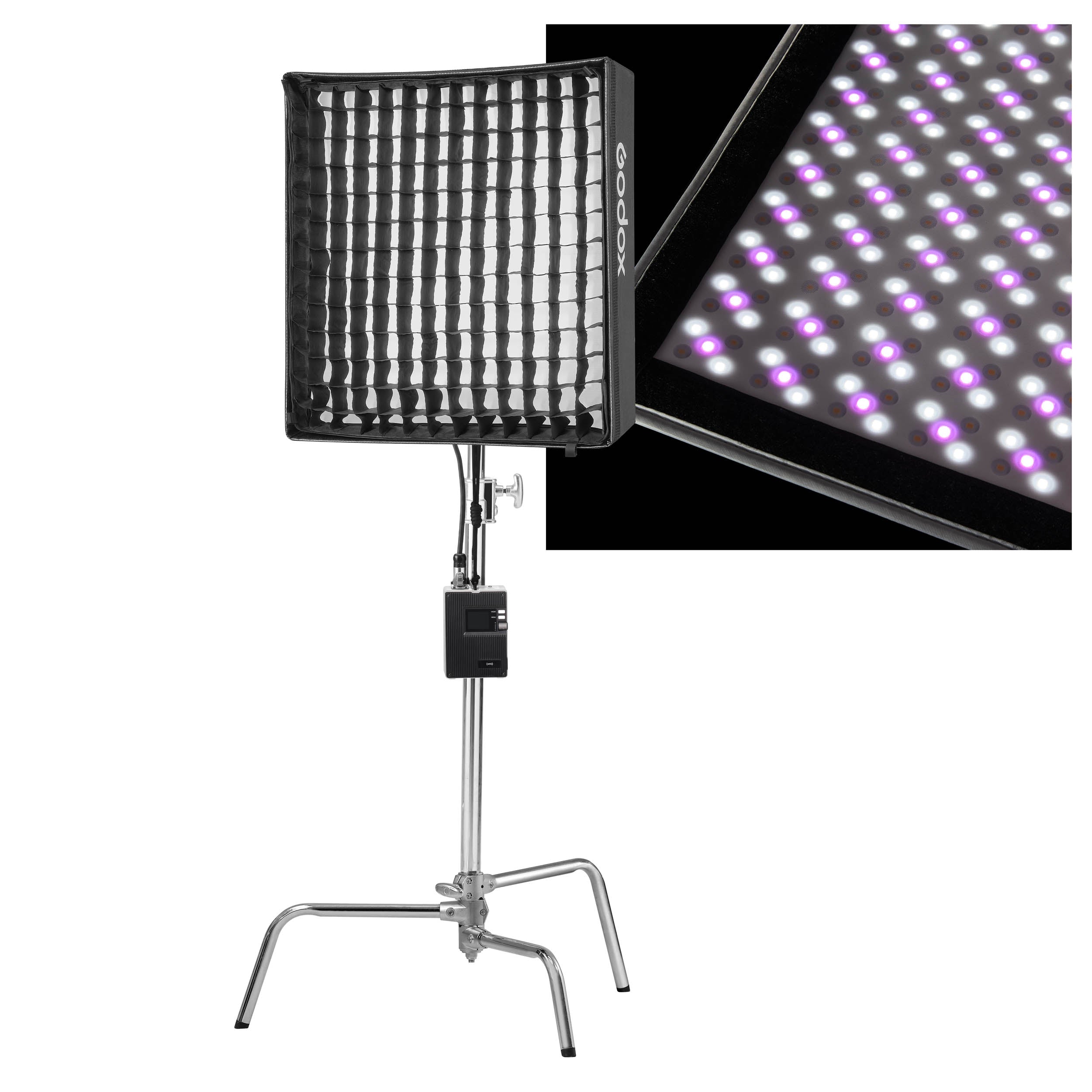 FL200R 2x2 Feet Flexible RGB LED Light Panel - Dimmable Color Changing Backlight for Photography, Gaming Rooms & Home Decor