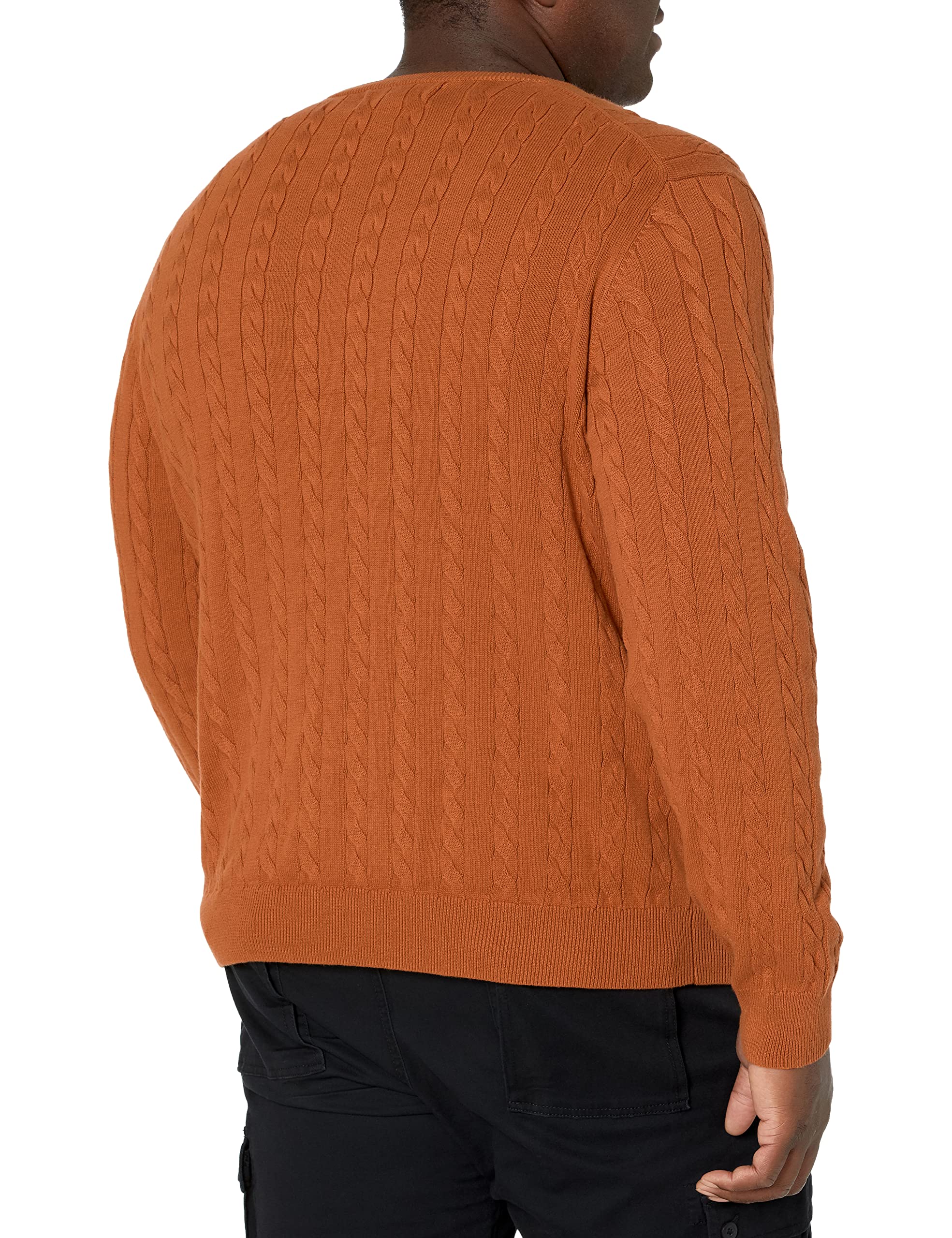 Amazon Essentials Men's Crewneck Cable Knit Cotton Sweater - Soft & Comfortable Winter Pullover for Casual Wear & Office Outfits