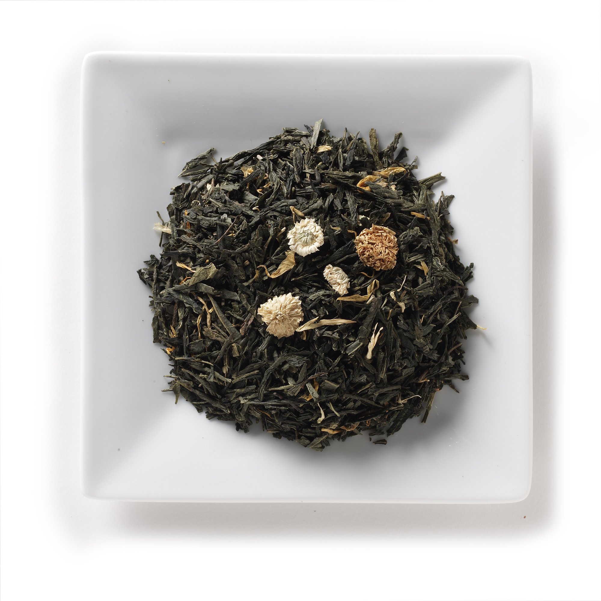 Mahamosa Flavored Green Tea Blend with Stainless Steel Infuser - 4oz Ginger-Peach Green Tea & Tea Ball Set (Bundle of 2) | Premium Ingredients: Green Tea, Natural Flavors, Marigold, Chamomile | Perfect for Relaxation, Afternoon Tea, and Gifts