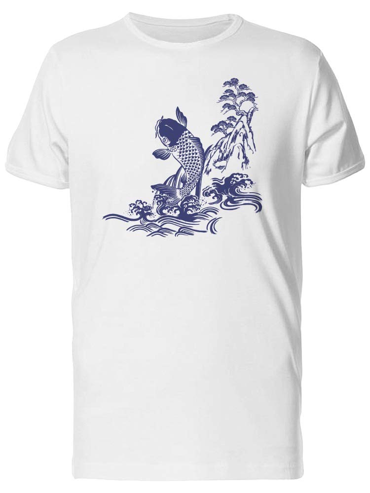 Japanese Koi Fish Hand-Painted Men's T-Shirt - Artistic Graphic Tee for Casual Wear, Street Fashion & Gift Giving