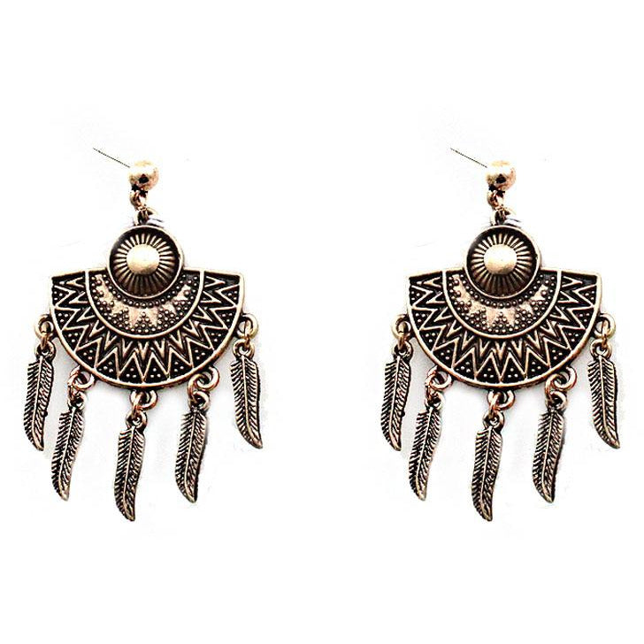 Bohemian Earrings for Women - Handmade Boho Dangle Earrings with Beads and Feathers, Lightweight & Stylish - Perfect for Festivals, Parties, and Everyday Wear