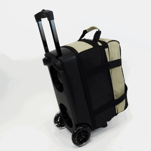 ELITE Deluxe Double Roller Bowling Bag - Sand & Black - Perfect for League Play, Tournaments & Travel