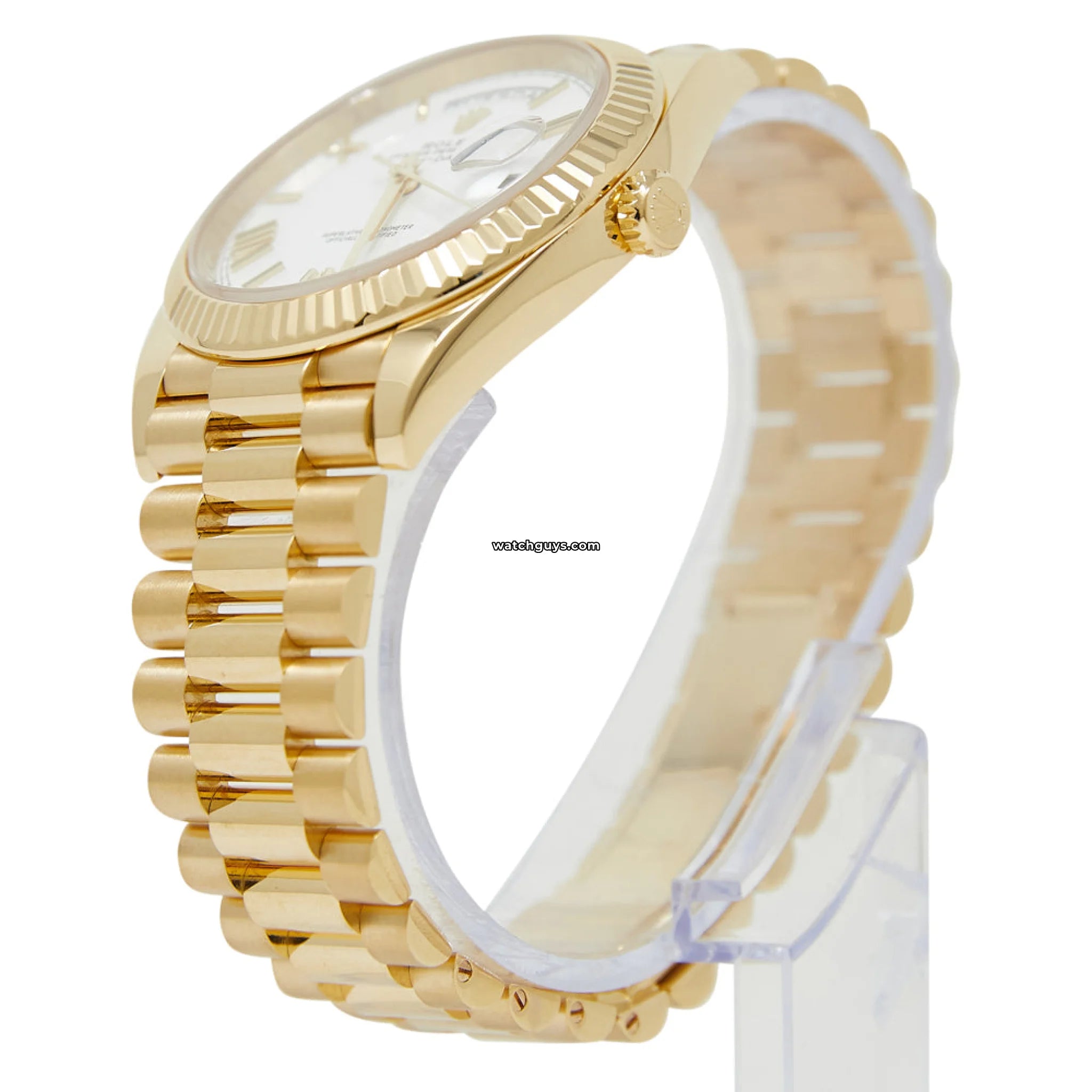 Rolex Day Date 228238 40mm Men's Watch - 18K Yellow Gold Case, White Roman Dial, President Bracelet - Luxury Dress Watch for Business & Formal Occasions