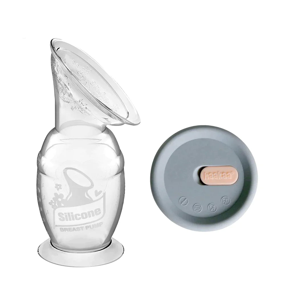 2nd Gen Silicone Breast Pump with Suction Base & Cap - 100ml Hands-Free Milk Collector - Perfect for Nursing Moms at Home, Work or Travel