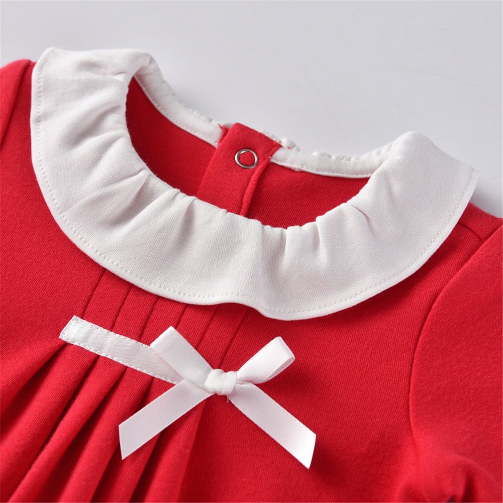 Newborn Baby Girls Clothes - Red Long Sleeve Bodysuit & Princess Romper Jumpsuit | Soft Cotton Infant Outfit for Photo Shoots, Parties & Daily Wear