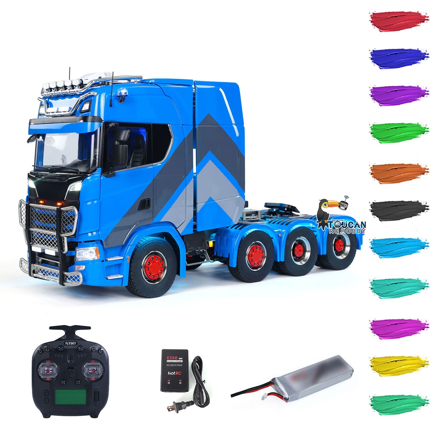 1/14 Scale 770S 8x8 Metal Chassis RC Tractor Truck - Remote Control Construction Vehicle with ST8 Battery - Perfect for Off-Road Adventure & Construction Site Play