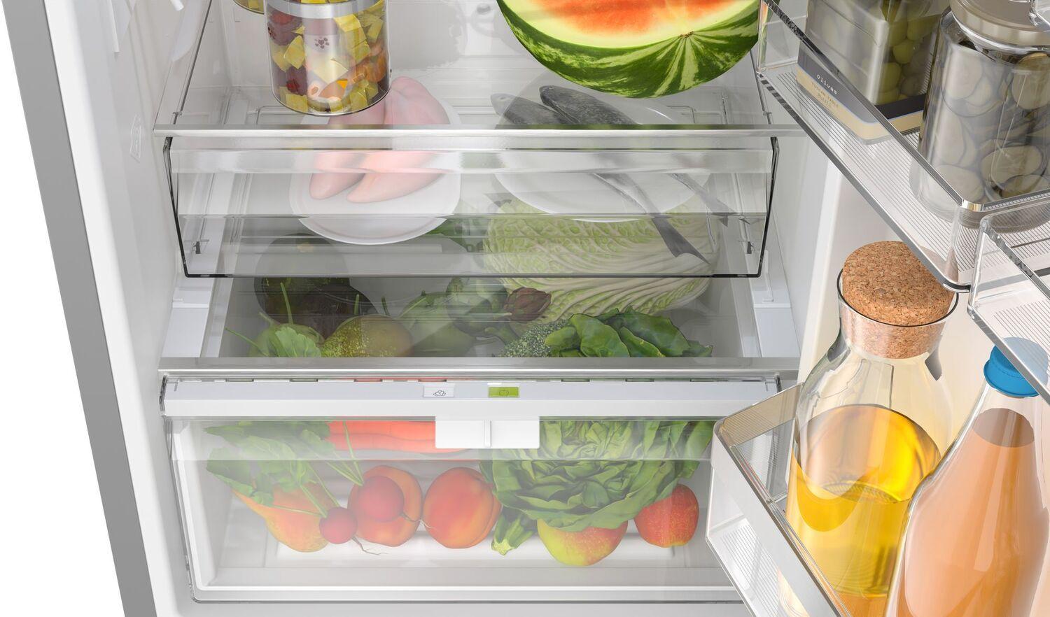 Bosch B24CB80ESS 800 Series 24 Inch Freestanding Bottom Freezer Refrigerator with Easy-Clean Stainless Steel - Perfect for Modern Kitchens and Open Floor Plans