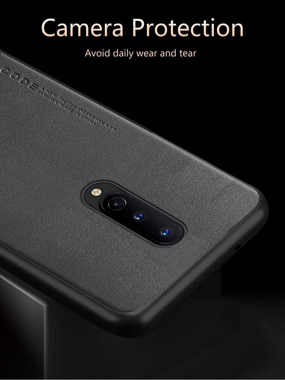 Premium Soft TPU Artificial Leather Case for OnePlus 8 - Ultra Lightweight & Camera Protection Cover (Black) | Not Compatible with Verizon | Perfect for Daily Use, Travel & Work