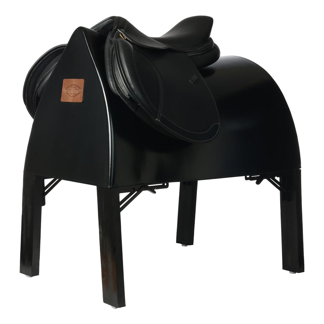 Henri de Rivel Adjustable Saddle Fitting Stand with Foldable Legs - Professional Equestrian Equipment for Horse Riding & Stable Organization