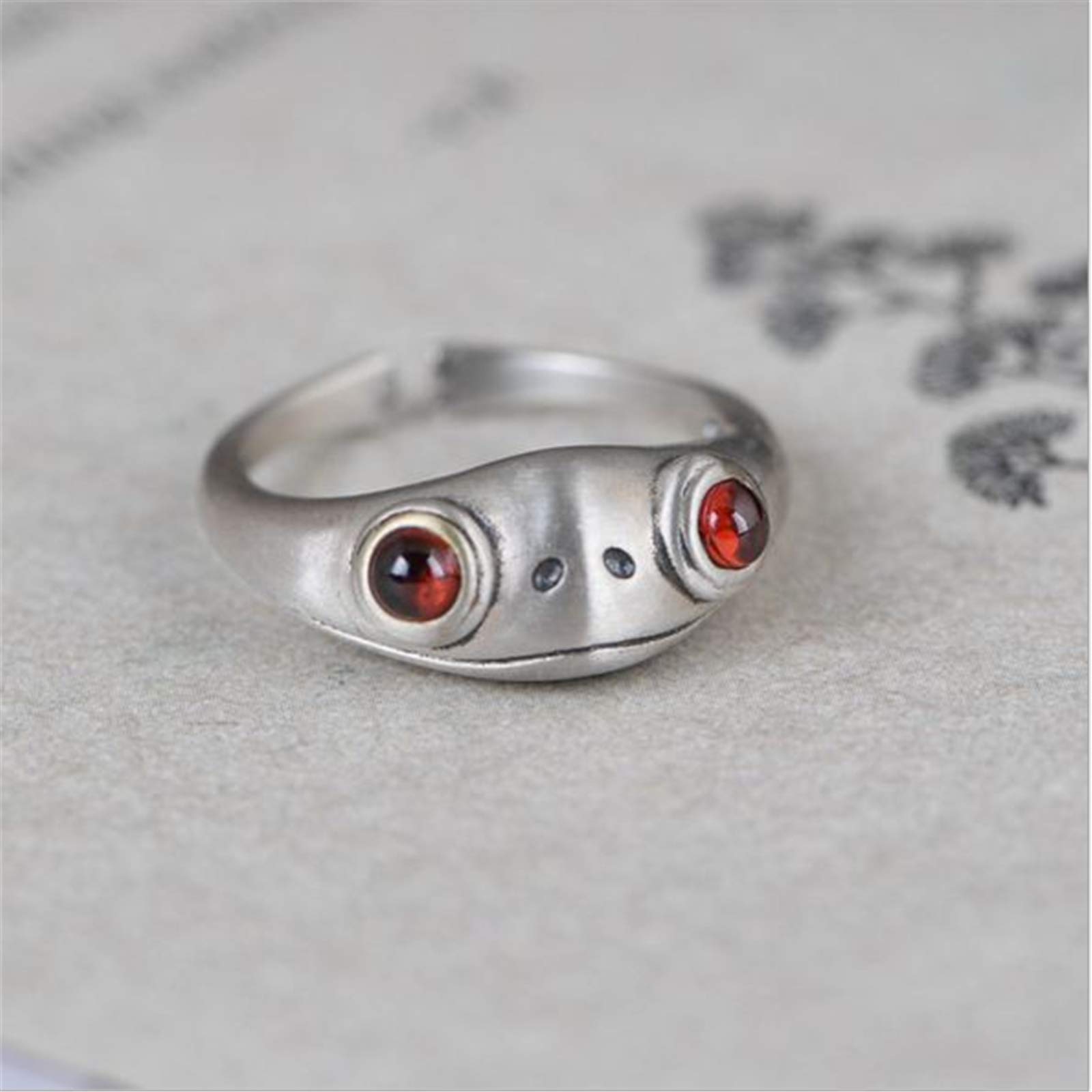 Adjustable Sterling Silver Frog Rings for Women - Vintage Cute Animal Jewelry, Fashionable Open Rings for Girls, Perfect Gift for Nature Lovers (Ideal for Everyday Wear, Parties & Boho Style Outfits)