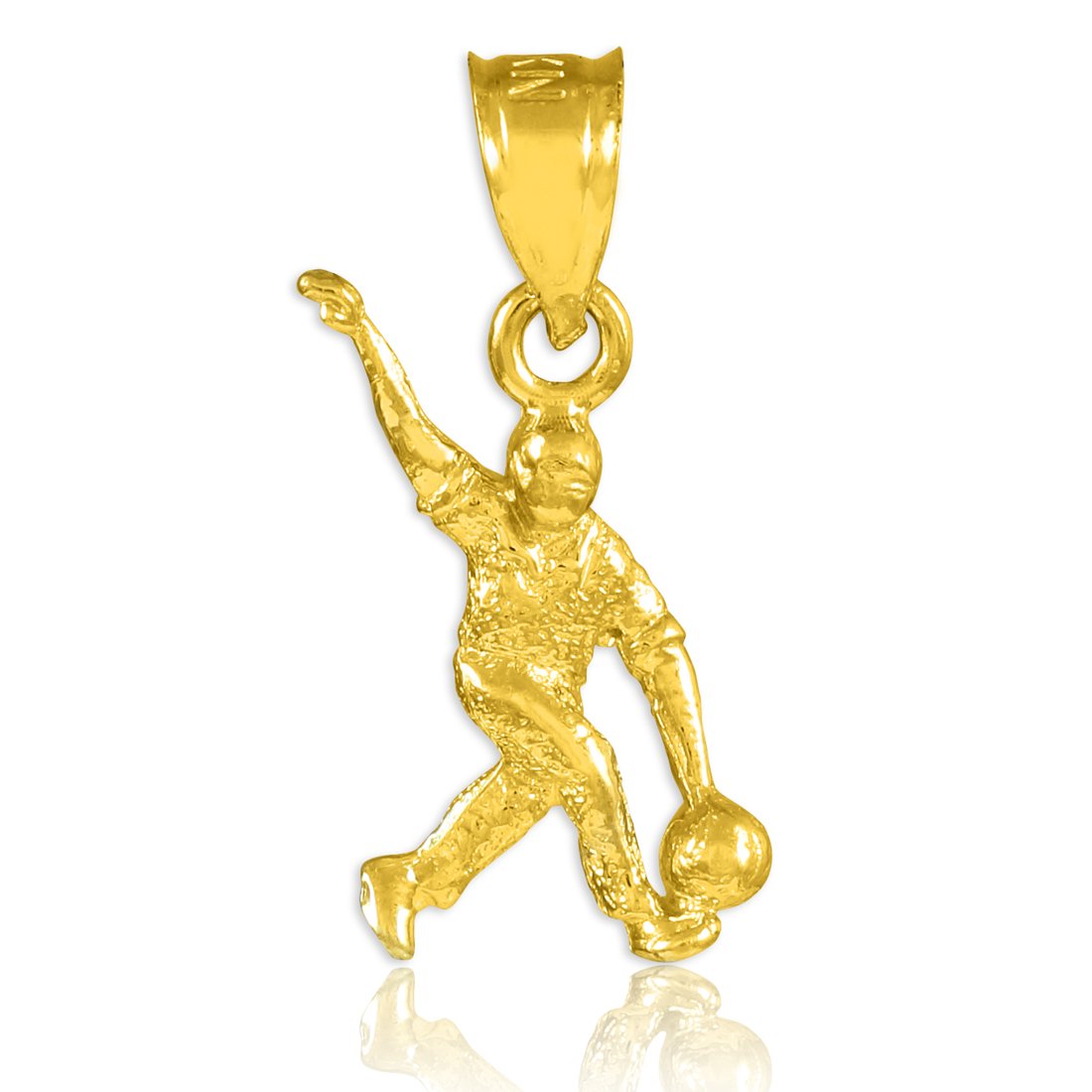 14K Yellow Gold Bowling Charm Pendant Necklace for Women - Elegant Jewelry Gift for Bowlers, Sports Lovers & Fashion Accessories - Perfect for Bowling Parties, Casual Wear & Special Occasions
