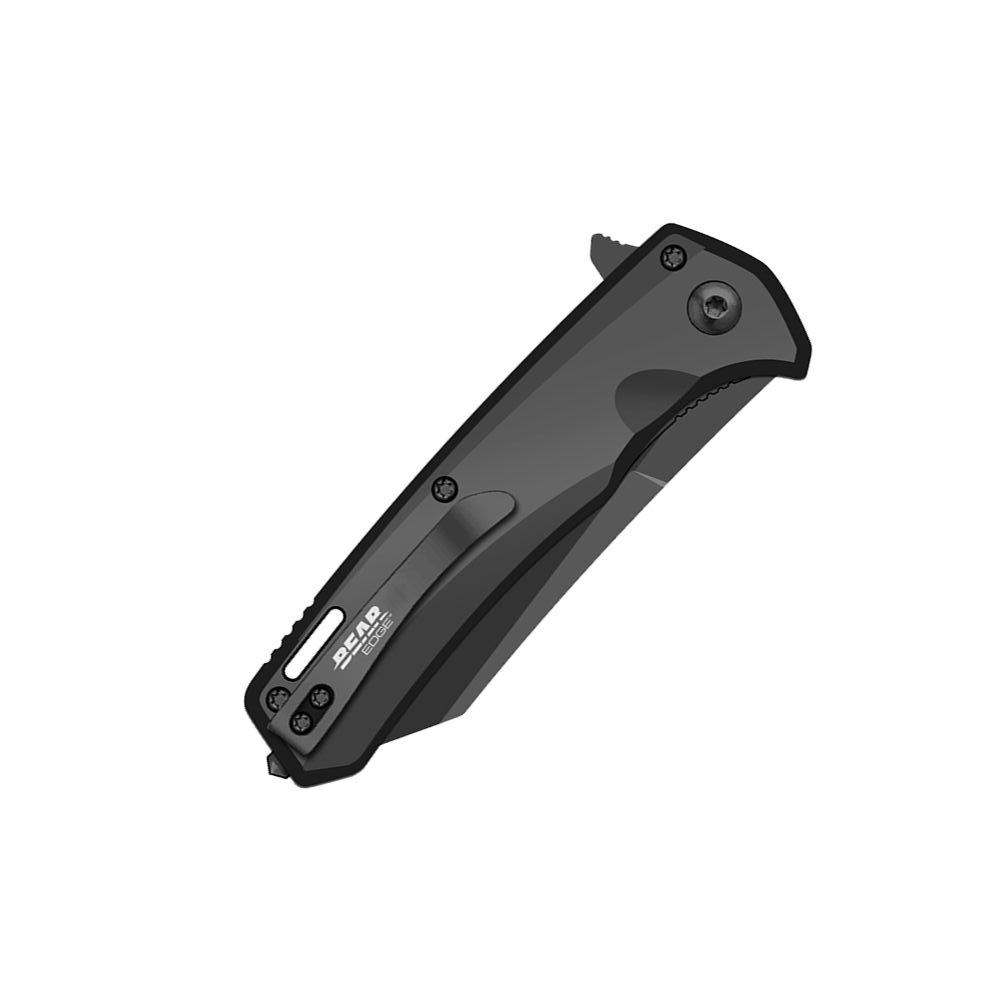 Bear Edge BE127 Black Aluminum Folding Pocket Knife - Compact EDC Knife for Camping, Hiking & Outdoor Survival