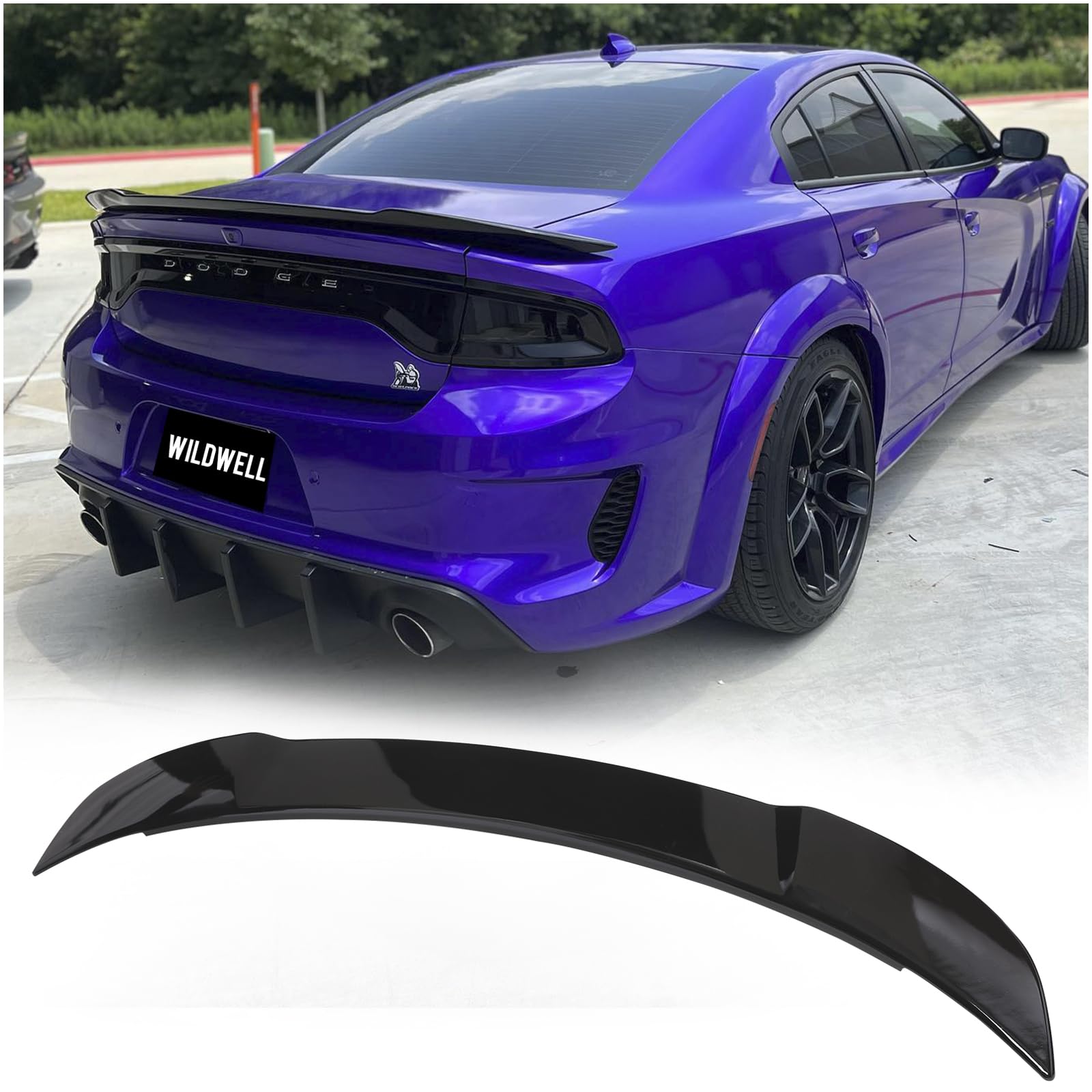2015-2024 Dodge Charger Spoiler - High Gloss Black Rear Wing for SXT, SRT, SE, Daytona, RT, GT, Hellcat & Scat Pack Models | Enhances Aerodynamics & Sporty Look | Perfect for Car Enthusiasts & Street Racing