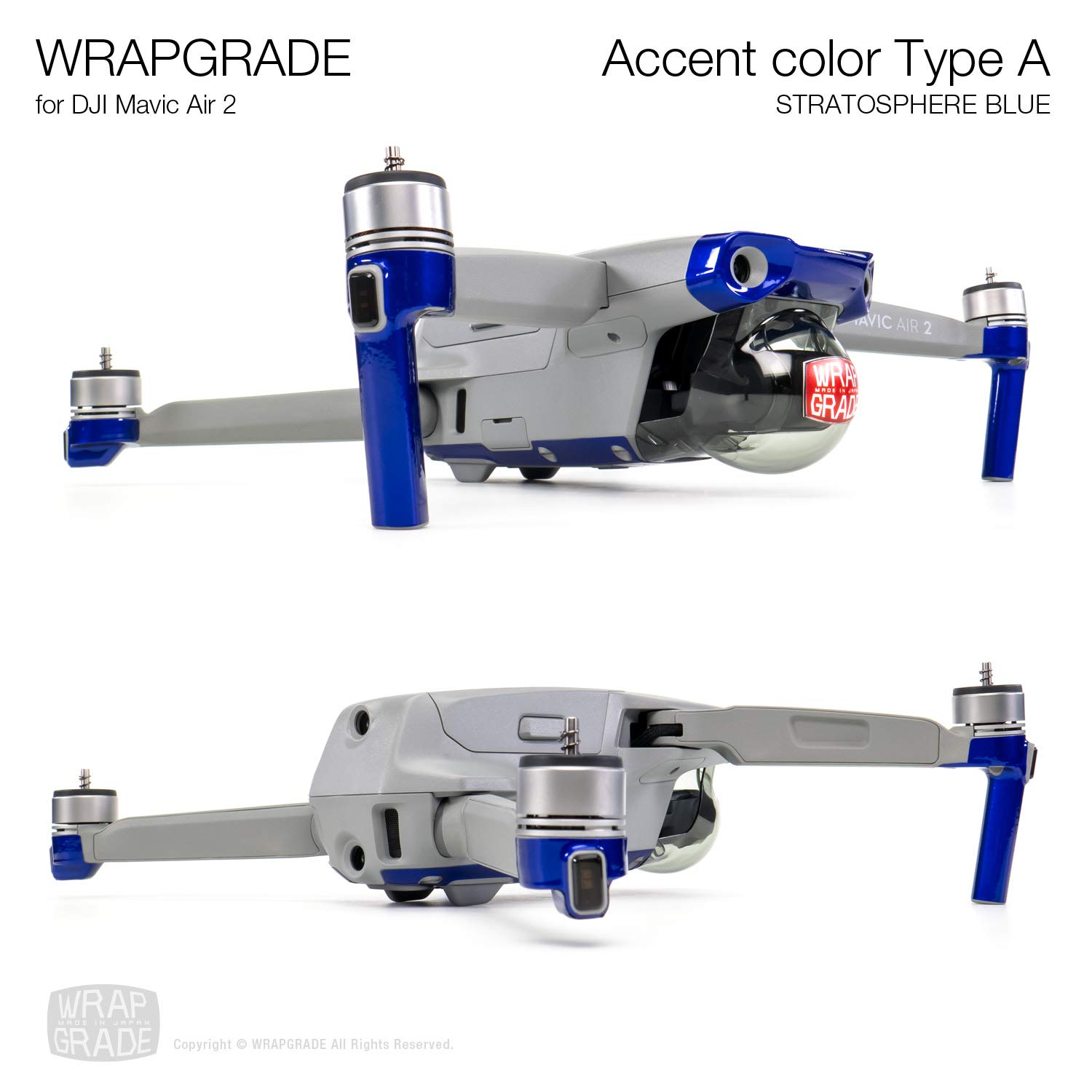 Premium DJI Mavic Air 2 Skin Wrap - Stratosphere Blue Accent | Protective Vinyl Decal for Drone Customization | Perfect for Outdoor Aerial Photography & Travel Adventures