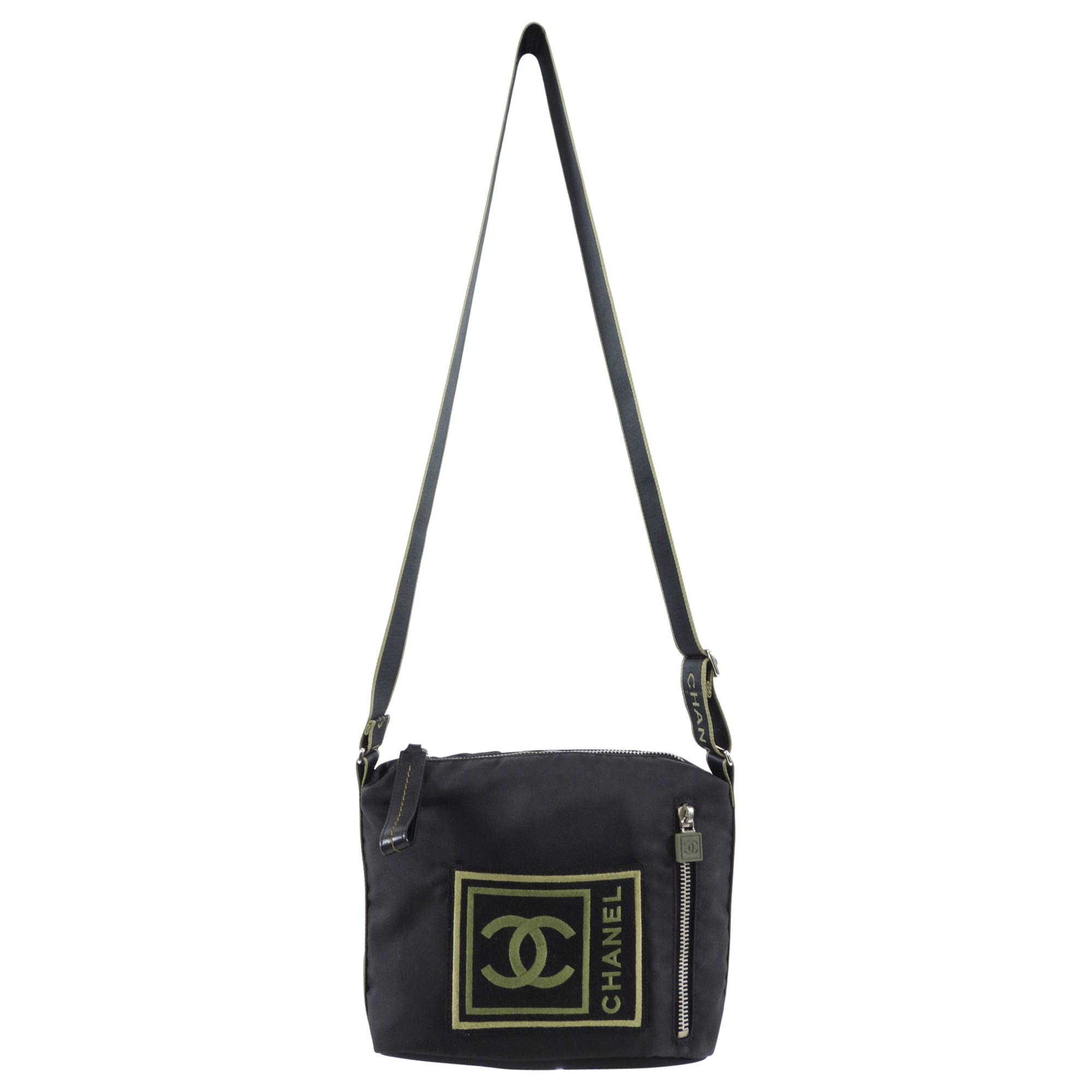 Chanel Sport Nylon Crossbody Messenger Bag for Women - Lightweight Shoulder Bag with Adjustable Strap, Perfect for Gym, Travel & Everyday Use