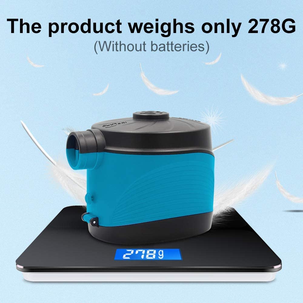 OBEST Portable Electric Air Pump - Fast Inflation for Air Mattress, Pool Floats, Inflatable Toys - 3 Nozzle Attachments - Ideal for Camping, Beach, Pool Parties & Home Use