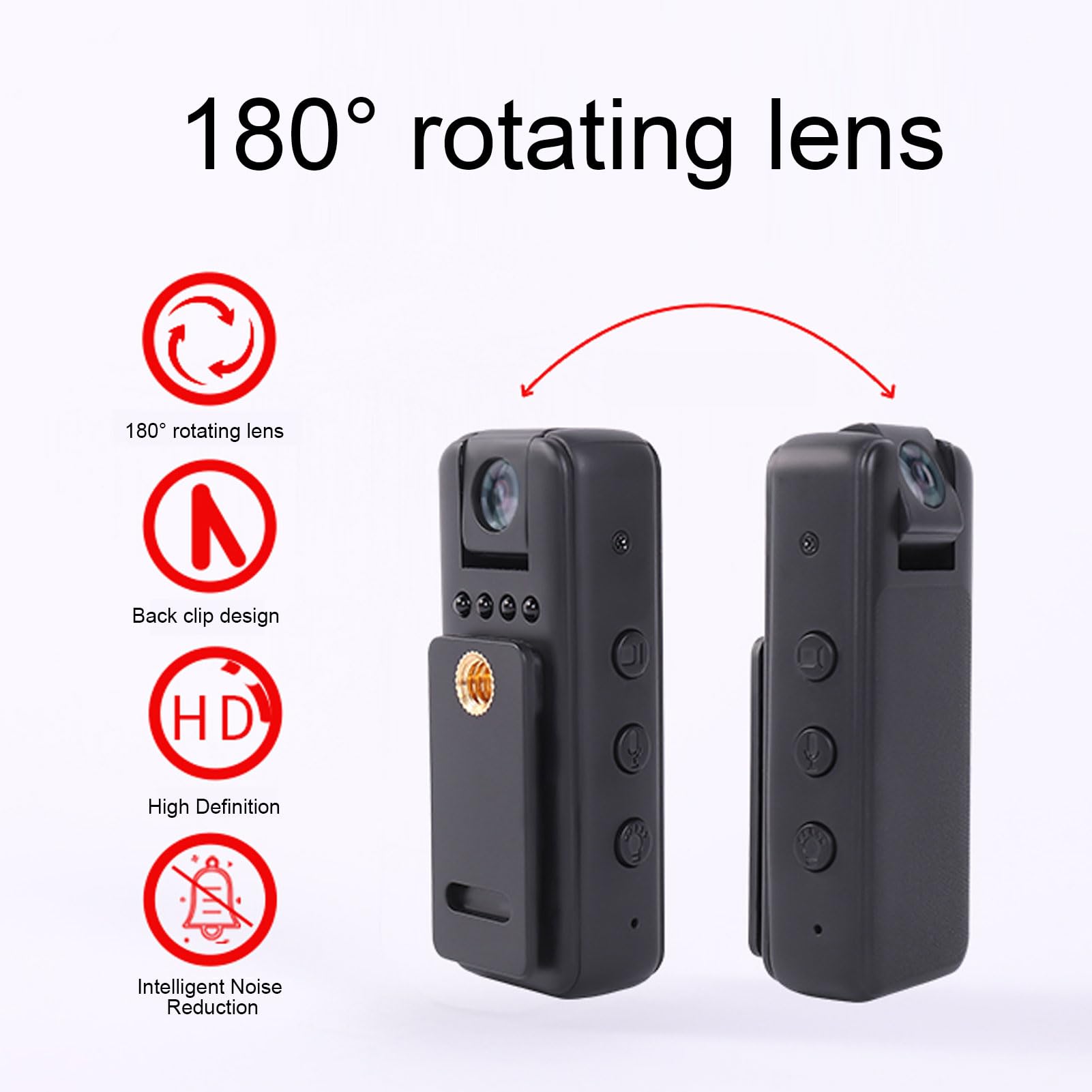 1080P Mini Body Camera with Night Vision & Audio - 12MP HD, 5H Loop Recording, 1000mAh Battery - Wearable Clip-On Camera for Cycling, Home Security, Office Surveillance & Outdoor Activities