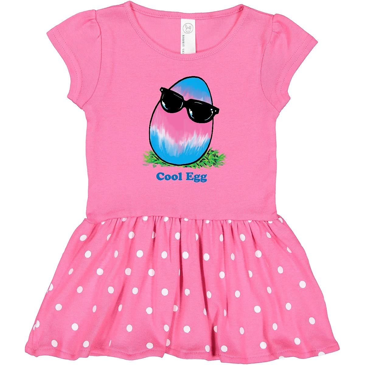 Easter Pink and Blue Cool Egg with Sunglasses Toddler Dress - Cute Holiday Outfit for Girls, Boys, Spring Photoshoot & Easter Egg Hunt