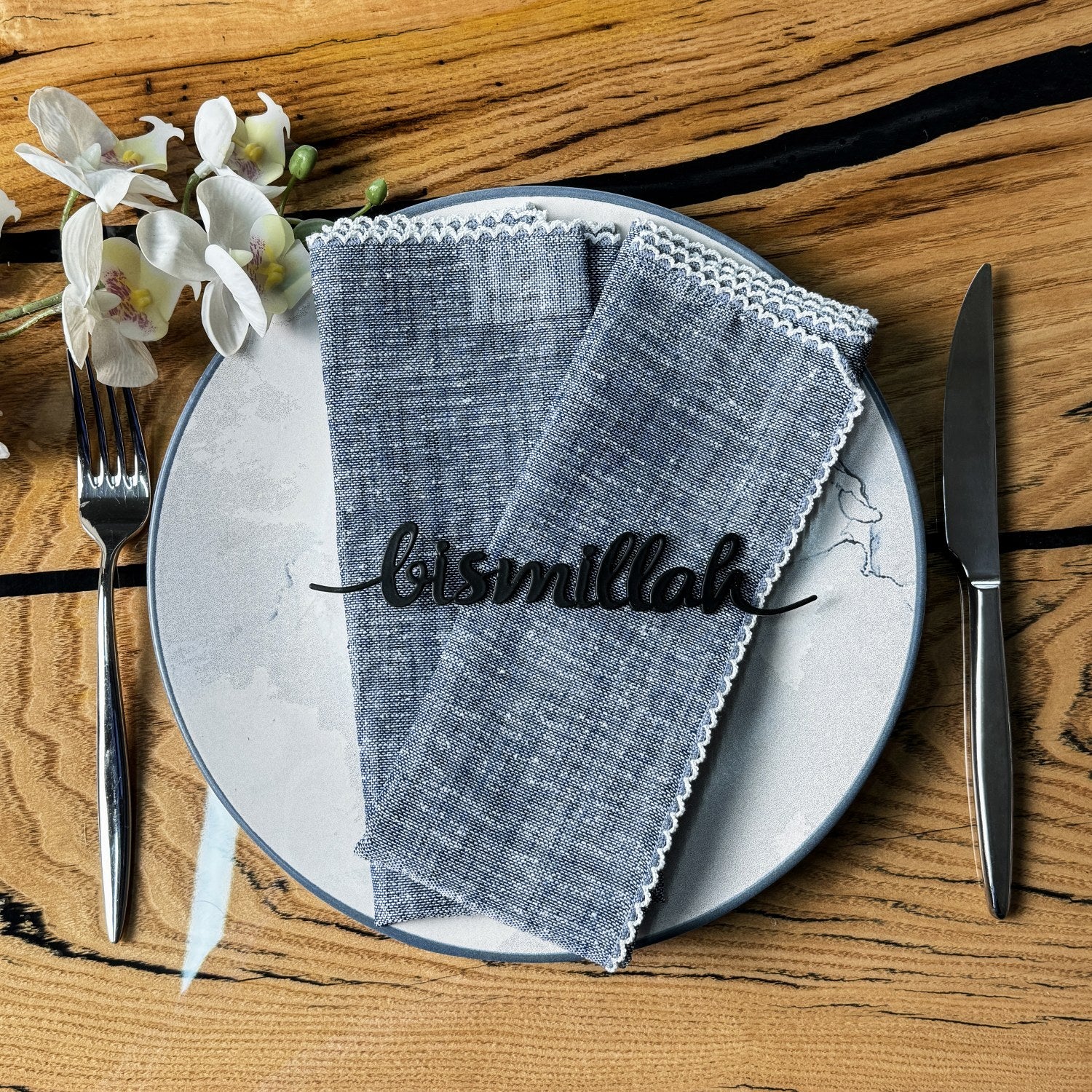 Bismillah Metal Napkin Holder - Elegant Iftar & Eid Dinner Table Decor for Ramadan & Islamic Celebrations - Perfect for Holiday Dining, Party Centerpieces & Home Decoration