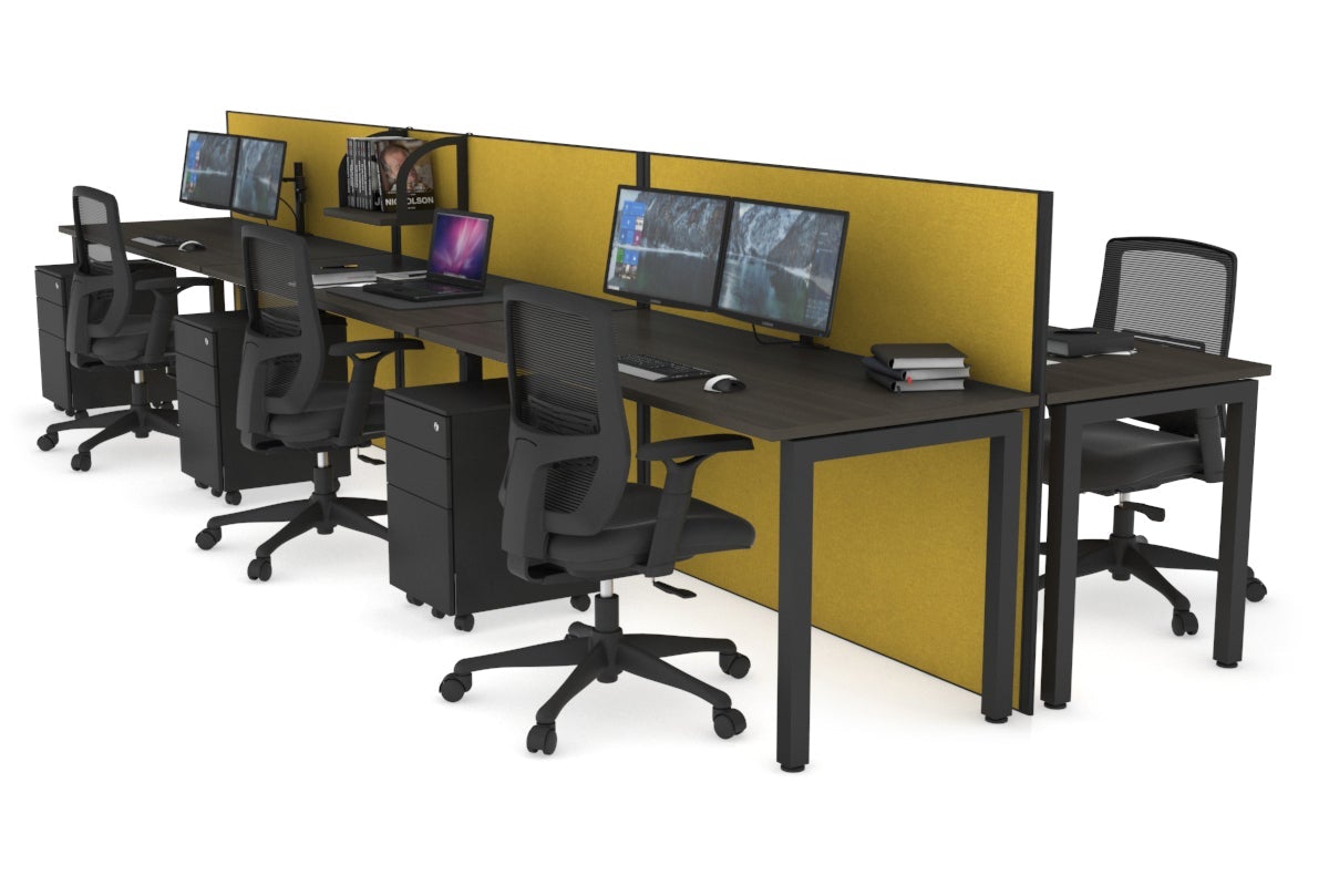 Horizon Quadro 6p Bench Square Legs Office Workstation - 1400L x 700W Dimensions - Perfect for Modern Office, Conference Room, and Collaborative Workspace Setup