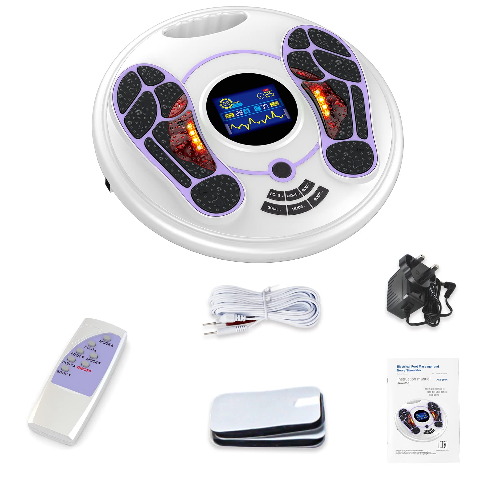 OSITO EMS Foot Massager for Neuropathy & Pain Relief - FSA/HSA Eligible TENS Unit with Electronic Acupuncture - Improves Circulation, Reduces Swelling & Stimulates Muscles in Feet/Ankles - Perfect for Home Relaxation, Diabetic Care & Post-Workout Recovery