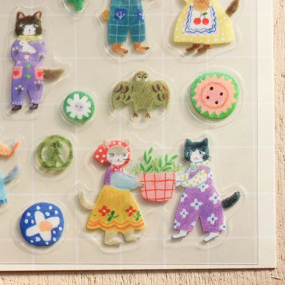 Aiko Fukawa Cats and Buttons Sticker - Cute Japanese Kawaii Vinyl Decals for Laptops, Water Bottles & Notebooks - Perfect for DIY Crafts and Gift Wrapping