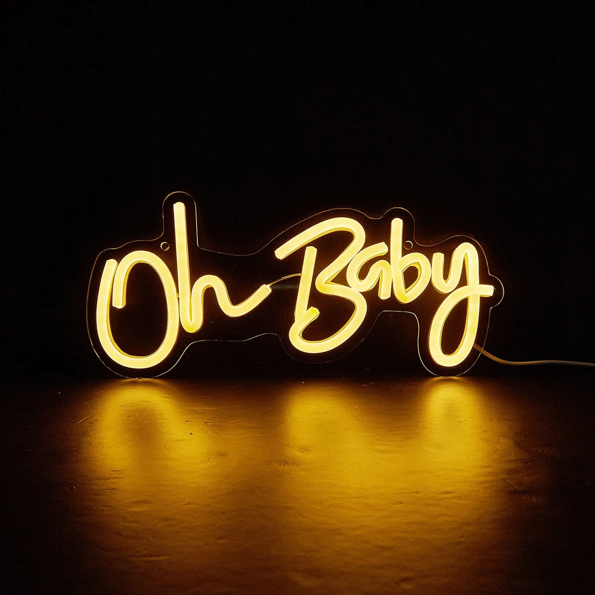 Oh Baby LED Neon Sign - Customizable Wall Decor for Bedroom, Nursery, or Party - Perfect for Home, Wedding, and Event Lighting