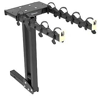 GM Accessories 12499171 Hitch-Mounted 4 Bike Bicycle Carrier Rack for SUV, Truck & Minivan - Heavy Duty Steel Frame for Secure Transport - Perfect for Road Trips, Camping & Outdoor Adventures