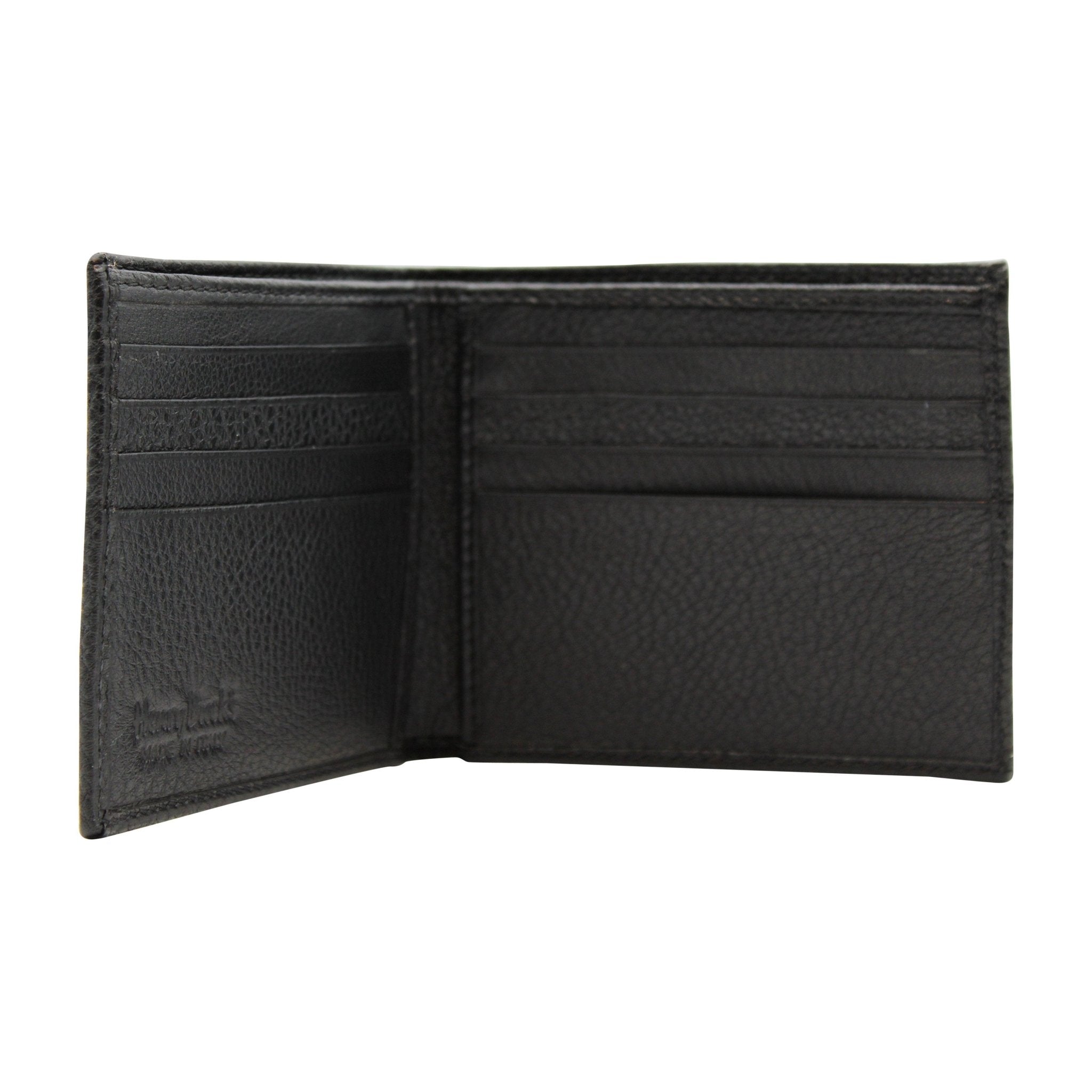 HB Leather Wallet for Men - 8 Credit Card Slots & Cash Holder - Dark Brown - Slim RFID Blocking Bifold Wallet for Everyday Use & Travel