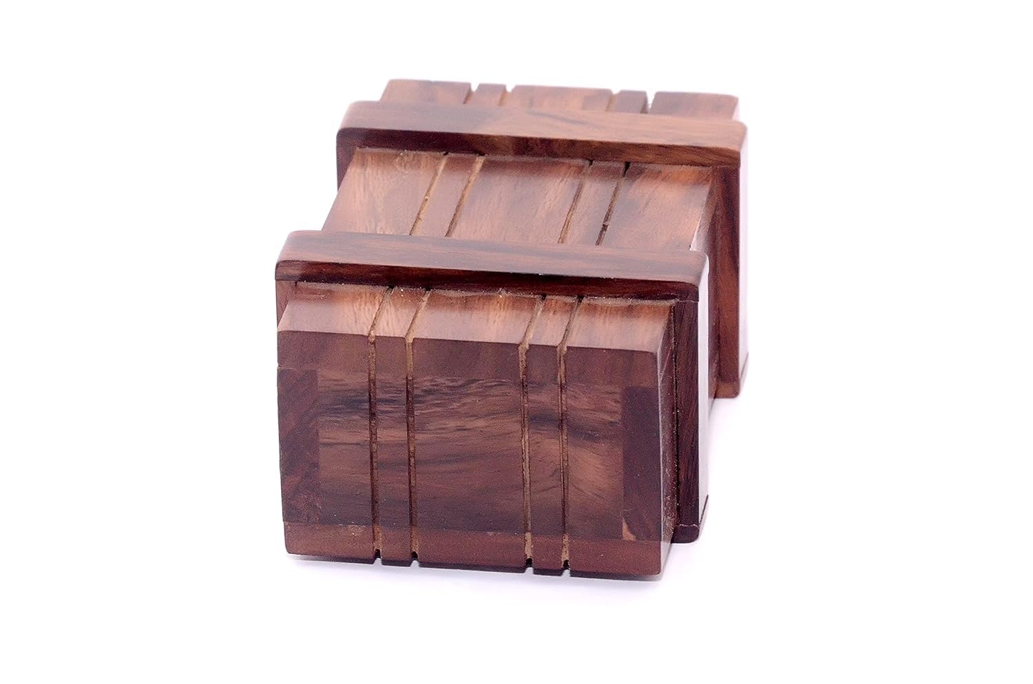 Boscaiola24 Wooden Magic Puzzle Box with Secret Compartment - Brain Teaser Gift for Kids & Adults (4+ Years, Brown) - Perfect for Escape Rooms, Party Favors & Cognitive Training