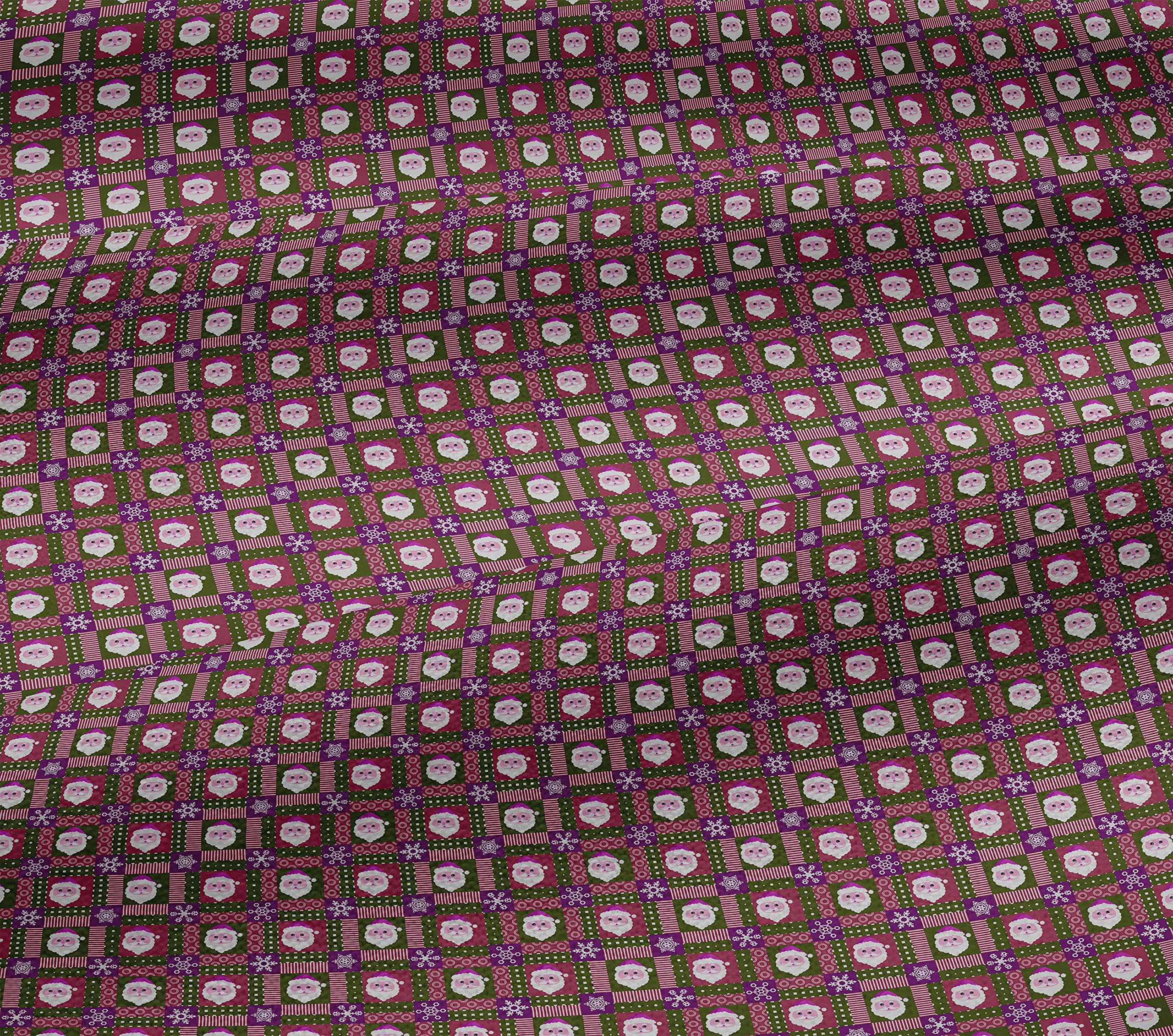 oneOone Cotton Jersey Pink Merry Christmas Print Fabric by The Yard - 58 Inch Wide Soft Knit Material for Holiday Dresses, DIY Crafts & Home Decor