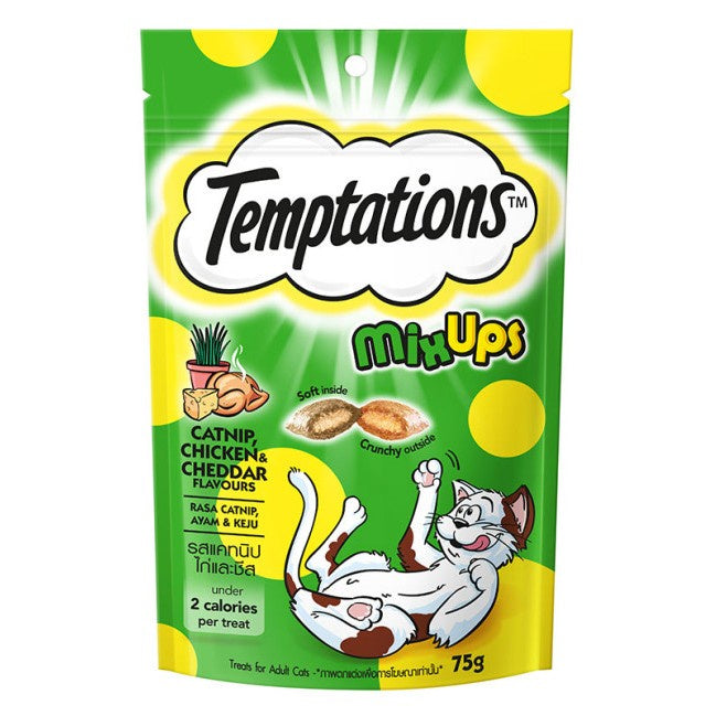 Temptations Tasty Flavors Cat Treats 75g - Crunchy & Soft Cat Snacks for Indoor & Outdoor Cats - Perfect for Training, Rewards & Bonding Time