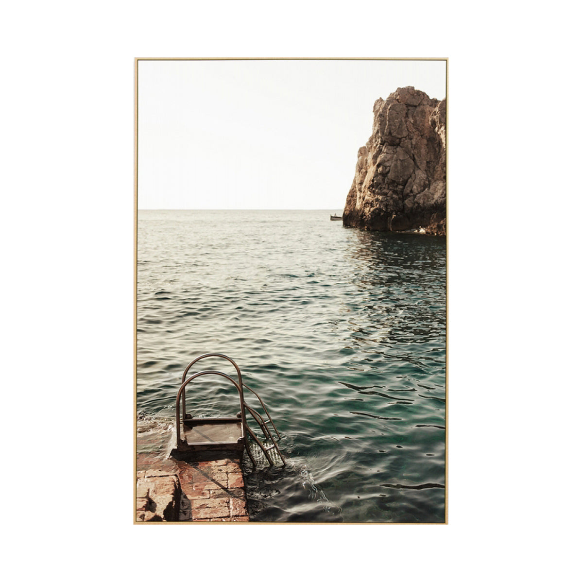 Capri Swim Portrait Art Print - Coastal Wall Decor for Beach House, Bathroom & Bedroom - Perfect for Summer, Vacation & Nautical Themes